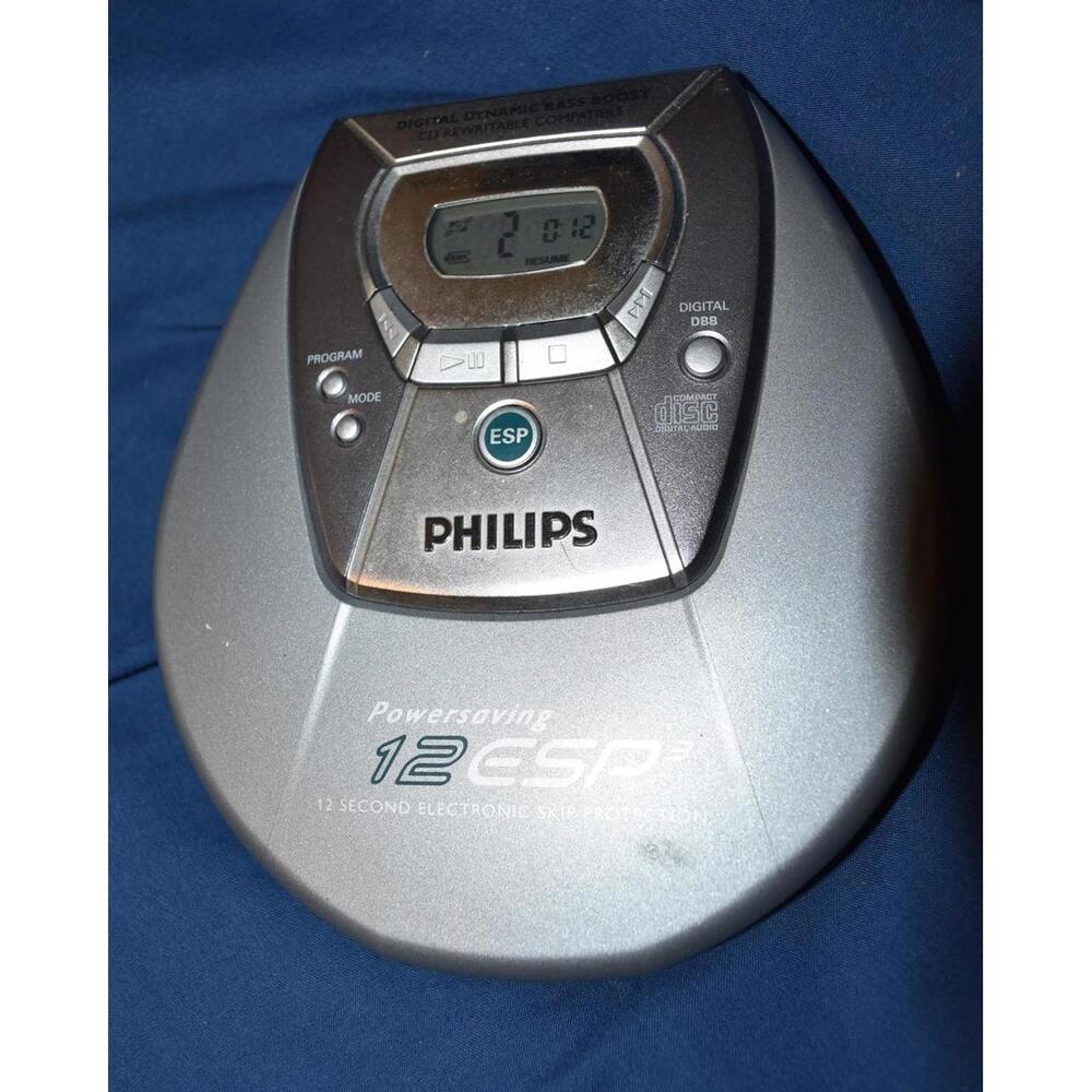VINTAGE Philips Portable CD Player AZ9001 12 ESP3 TESTED WORKING 2000 Y2K (READ)